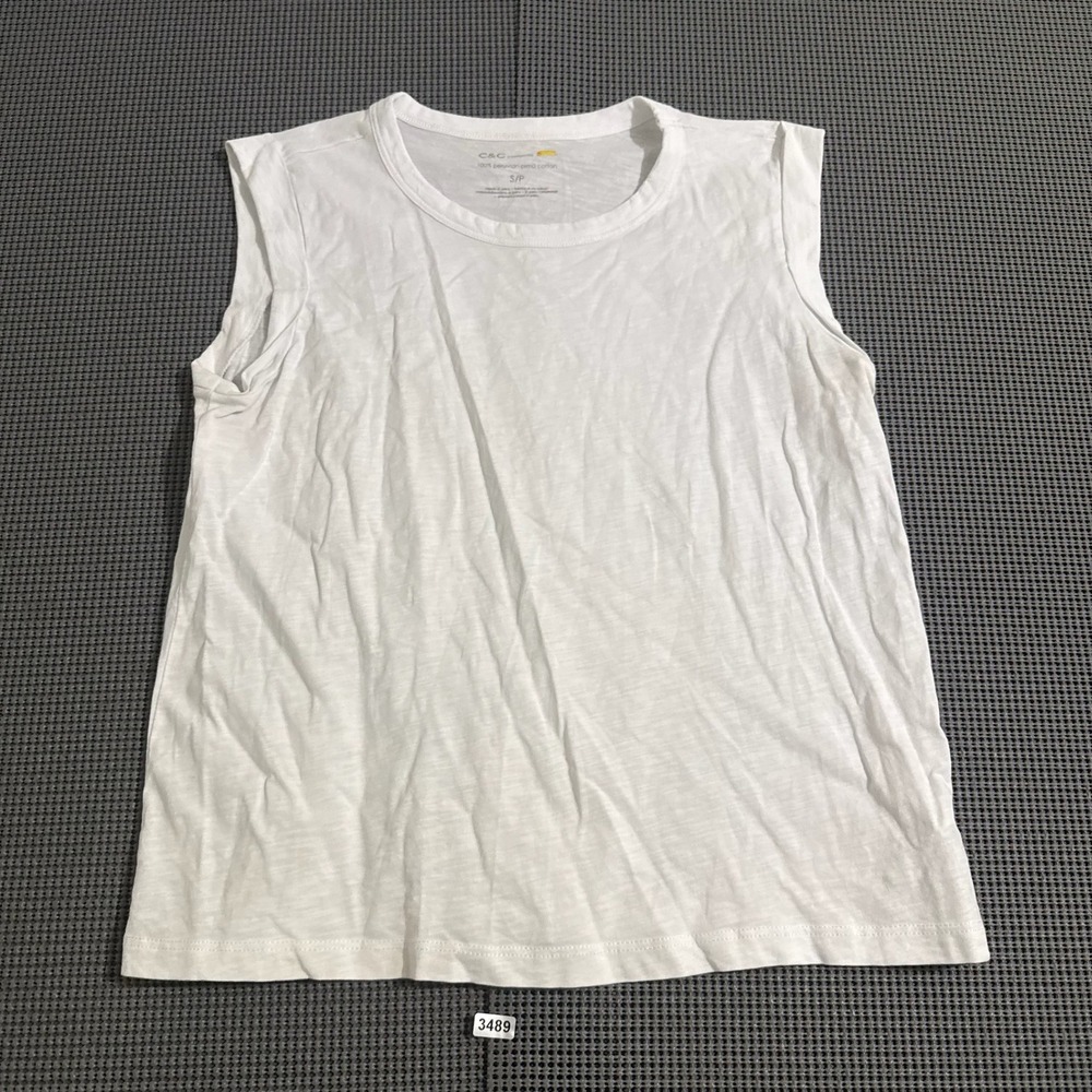 C&C California Womens White Peruvian Pima Cotton Muscle Tank Top Size S